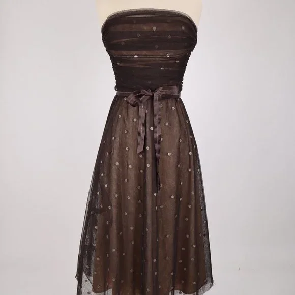 bcbg brown strapless dress Eden Strapless Maxi Dress main image 0